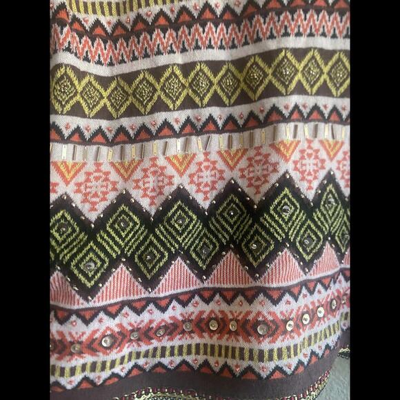 Vintage Rare Monsoon Cardigan Beaded Size Small/ 4 Festive Print‎ Knit Wool UK 8 - Picture 3 of 9